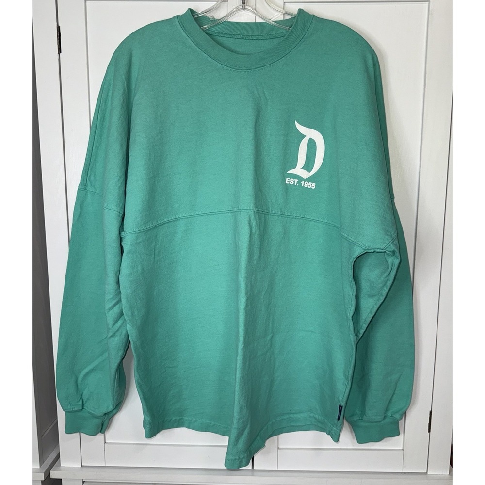 Disney Parks Disneyland Resort Spirit Jersey Teal Long Sleeve Adult M Cotton - Picture 2 of 6